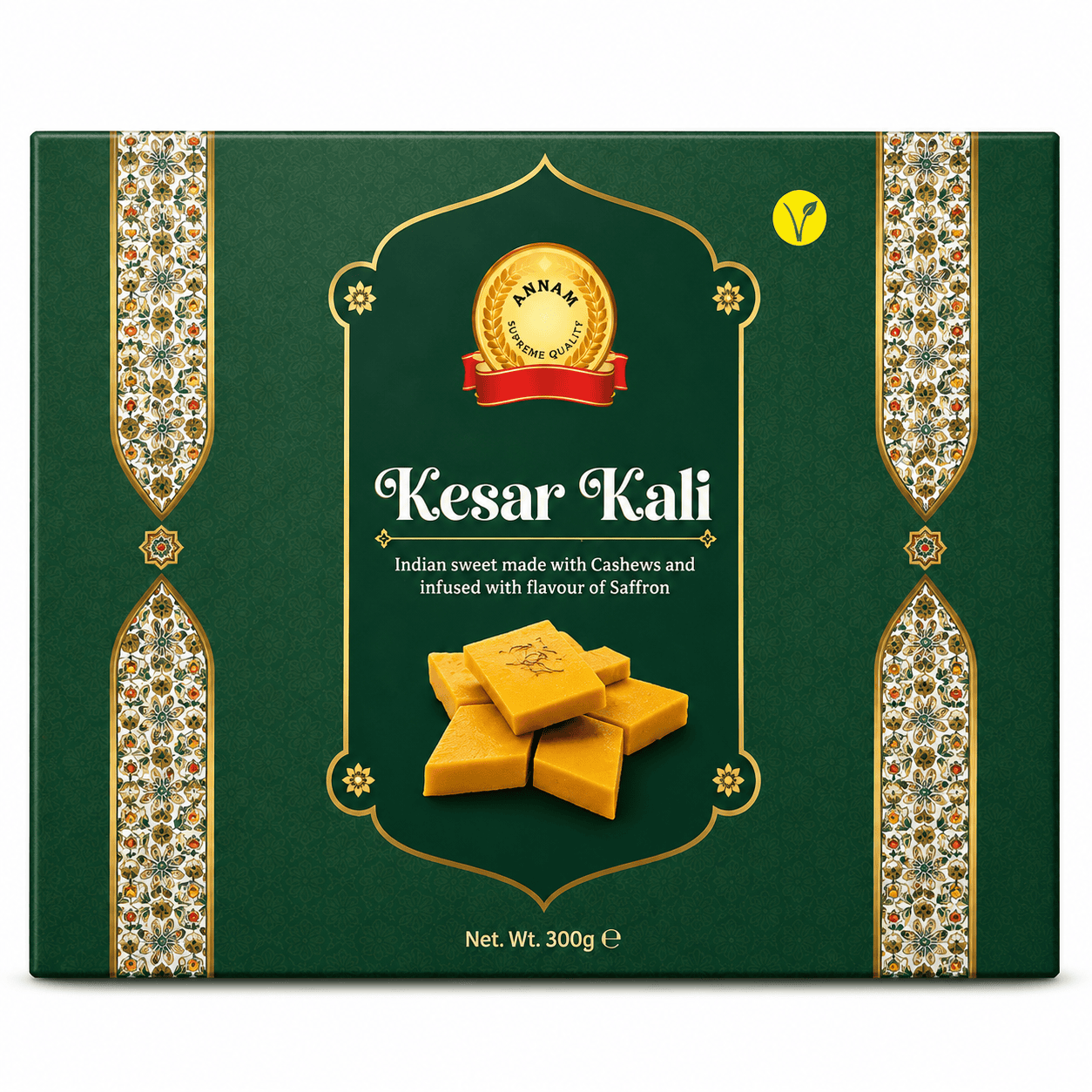 Asiatischer Kesar Kali Süßigkeit mit Cashews und Safran, 300g.