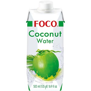 Asiatischer Kokoswasser in 500ml Packung, erfrischend und natürlich.