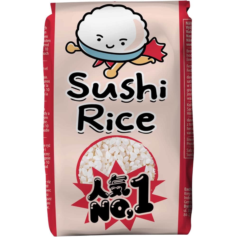 Asiatische Lebensmittel Online-Shop, Sushi-Reis in Packung.