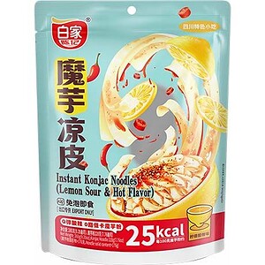 Asiatische Instant Konjak Nudeln mit Zitronengeschmack, kalorienarm.