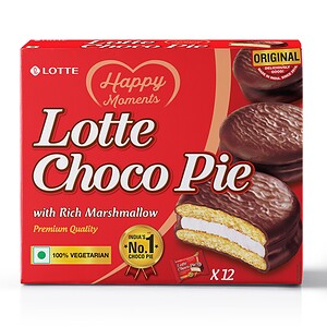 Asiatischer Choco Pie mit Marshmallow, vegetarisch, 12 Stück.