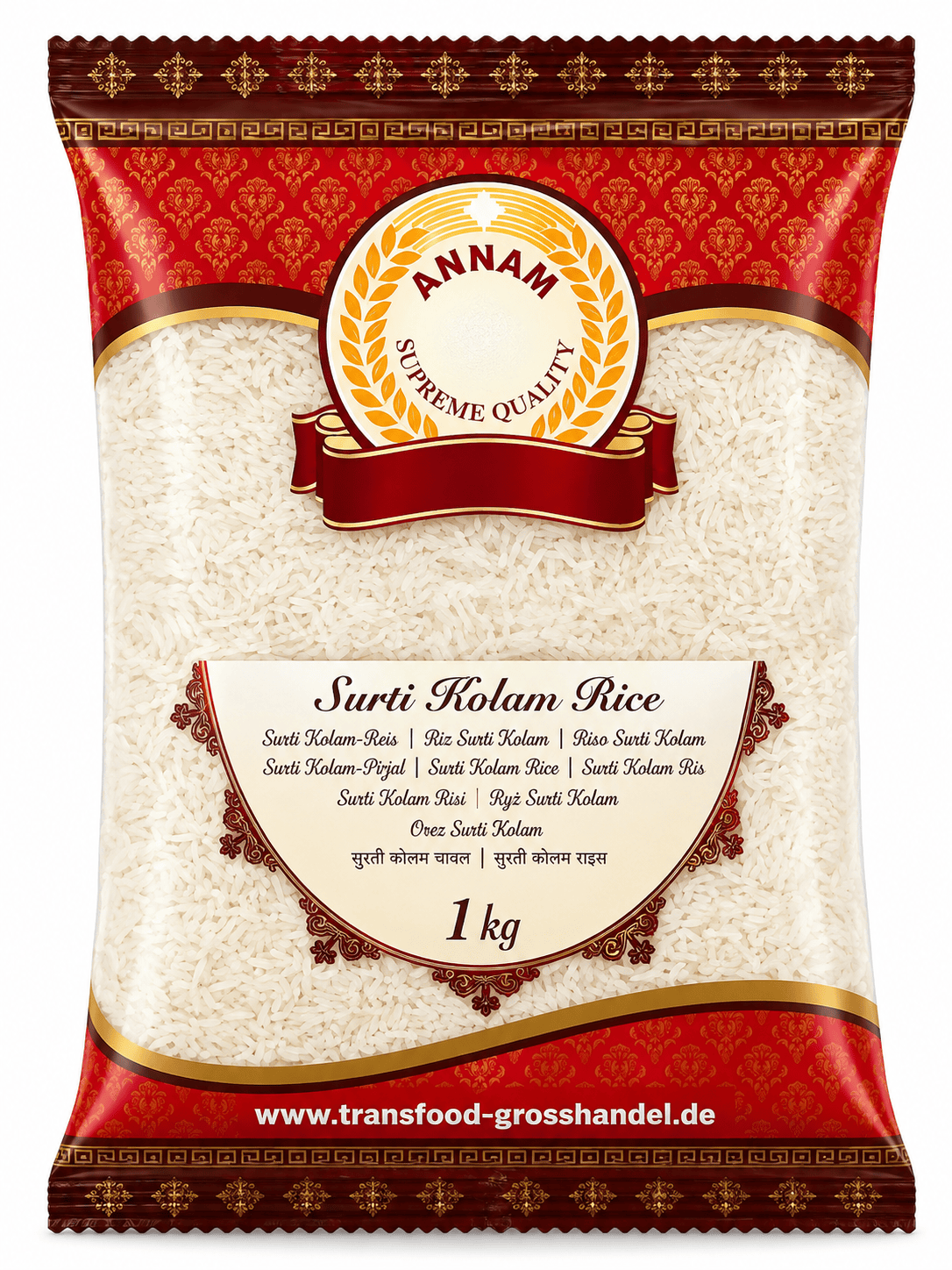 Asiatischer Lebensmittel Online-Shop, Surti Kolam Reis in 1kg Packung.