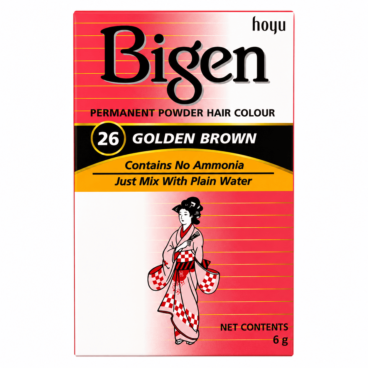 Asiatischer Lebensmittel Online-Shop, Haarfarbe Bigen, Goldbraun, 6g.