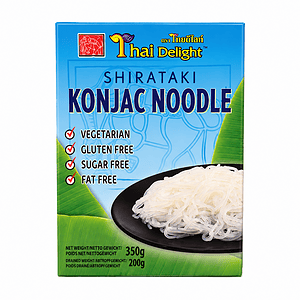 Asiatischer Konjac-Nudeln, vegetarisch, glutenfrei, zuckerfrei, fettfrei.