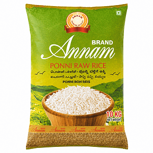Asiatischer Reis Ponni Raw Rice im 10kg Beutel, hochwertig und frisch.