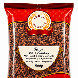 Asiatische Lebensmittel Online-Shop, Ragi Fingerhirse 500g, indisches Superfood.