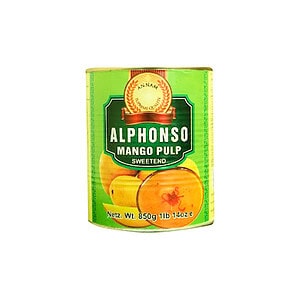 Alphonso Mango Pulp, süß, 850g, asiatische Lebensmittel.