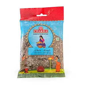 Chia Samen in Verpackung, asiatischer Lebensmittelladen.