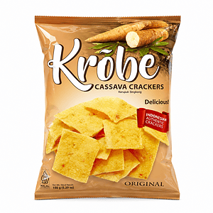Asiatische Cassava Crackers im Snackbeutel, authentisch und lecker.