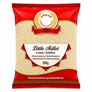 Asiatischer Lebensmittel Online-Shop mit Little Millet Packung.