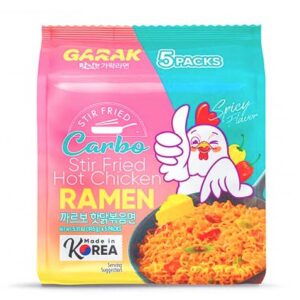 Asiatische Ramen mit Hähnchen, 5er Pack, Korea.