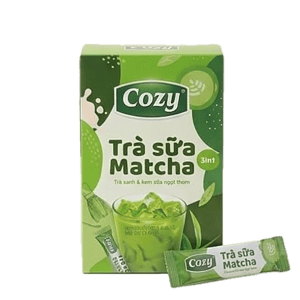 Asiatischer Matcha-Tee in Verpackung, grüner Tee für Getränke.