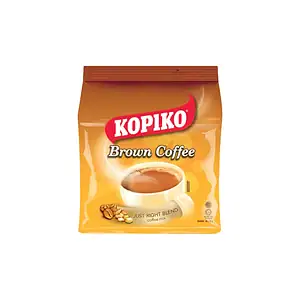 Asiatischer Kaffee Kopiko Brown Coffee im Beutel.