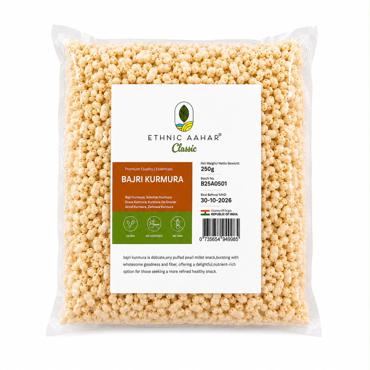 Asiatische Lebensmittel Online-Shop, Bajri Kurmura in Packung.
