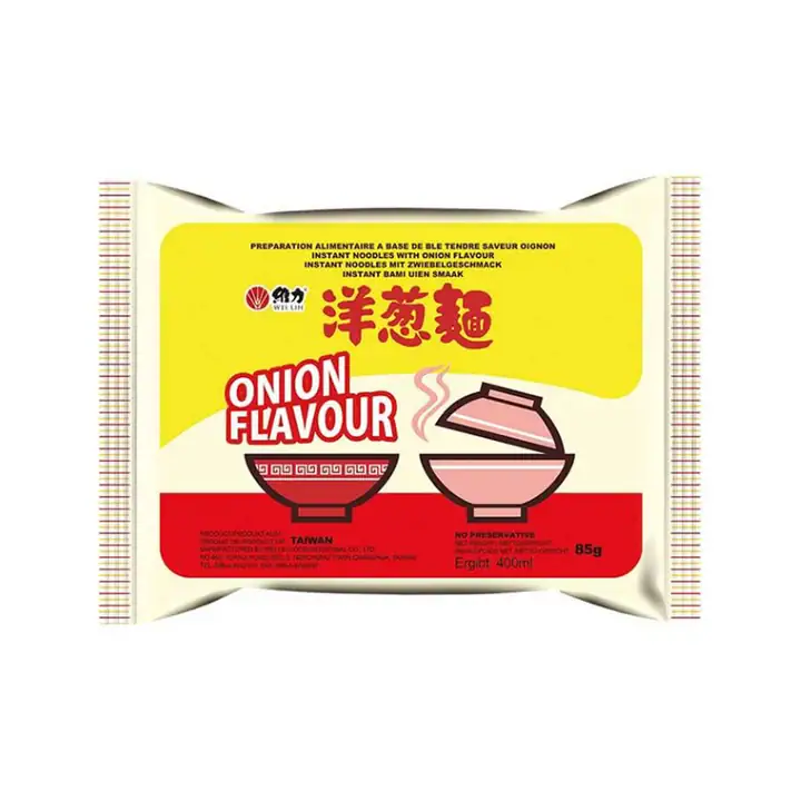 Asiatische Instant-Nudeln mit Zwiebelgeschmack, 85g, Taiwan.