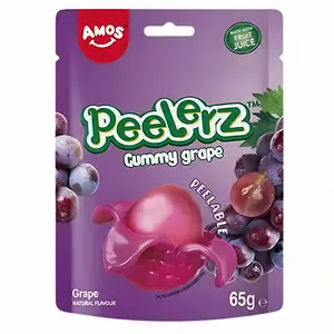 Fruchtgummi Trauben in pinker Verpackung, 65g, asiatischer Lebensmittel Online-Shop.