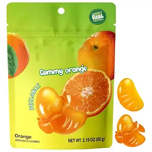 Asiatische Süßigkeiten Gummibärchen Orange, 62g, künstlich aromatisiert.