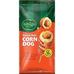 Asiatischer Lebensmittel Online-Shop, koreanischer Corn Dog Snack in Verpackung.