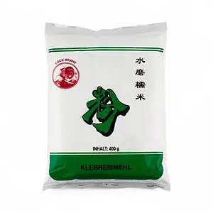 Asiatischer Klebreismehl in 400g Packung, asiatische Lebensmittel.
