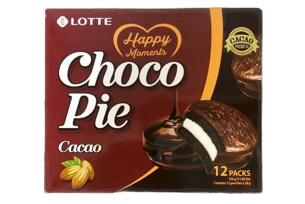 Asiatischer Lebensmittel Online-Shop mit Choco Pie Verpackung.