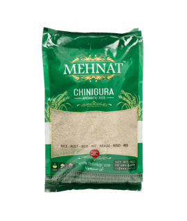 Asiatischer Lebensmittel Online-Shop, Chinigura Reis in grüner Verpackung.
