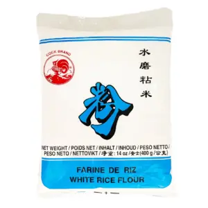 Asiatische weiße Reismehlpackung, ideal für asiatische Gerichte.