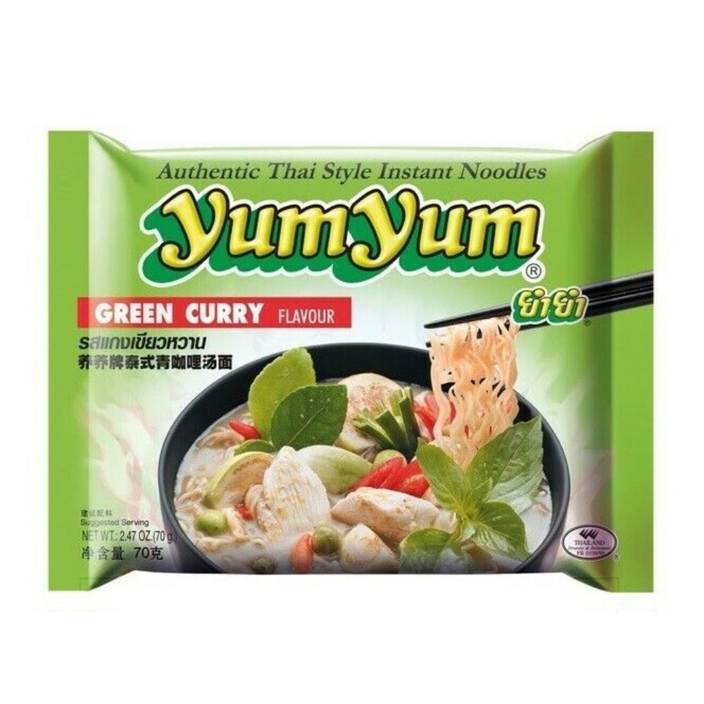 Asiatischer Lebensmittel Online-Shop, grüne Curry Instant-Nudeln, Thai Style.