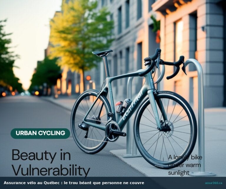 Vélo de route stationné sur une rue de Montréal en été — assurance vélo au Québec