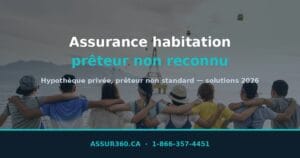 Prêteur non reconnu pour assurance habitation avec une image de personnes en groupe.