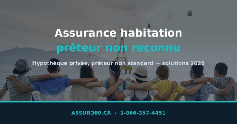 Prêteur non reconnu pour assurance habitation avec une image de personnes en groupe.