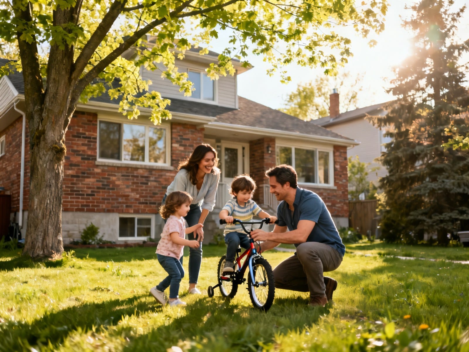 Young Quebec family 30 years old with children — term life insurance coverage