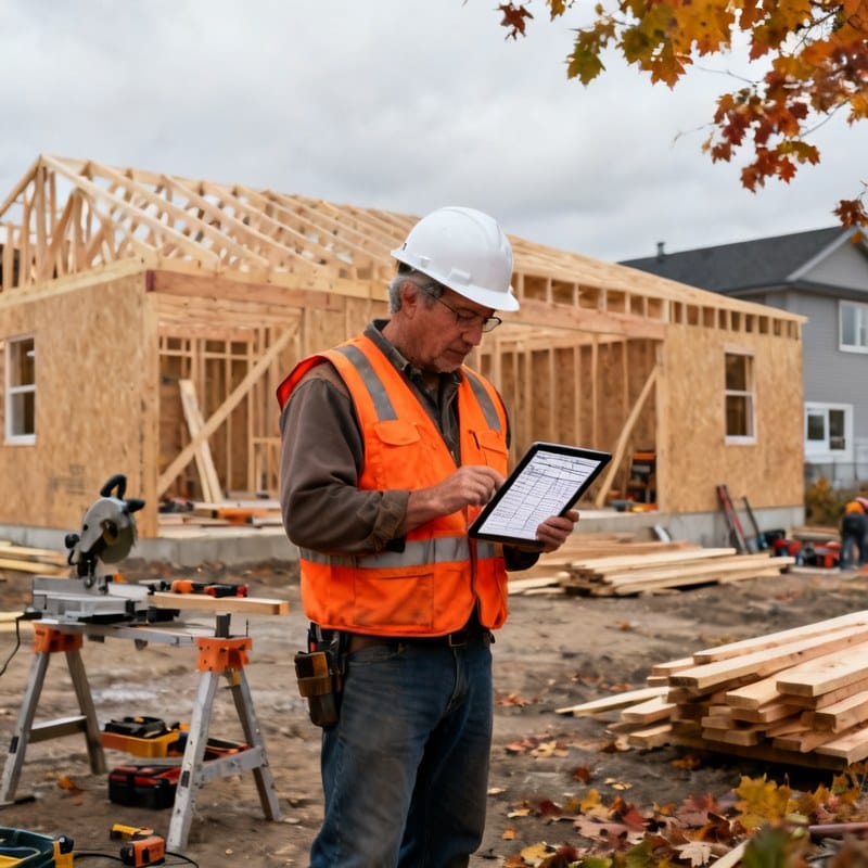 Quebec self-employed worker on a construction site — disability salary insurance