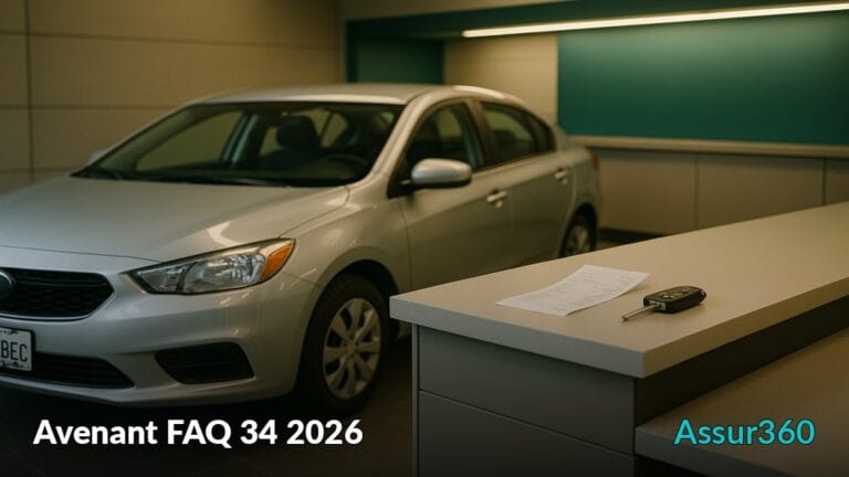 Avenant FAQ 34 au Québec 2026 : véhicule de remplacement, coût et prise d'effet — Assur360