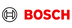 Bosch logo featuring a red "BOSCH" text and a black circular symbol with a stylized "H" inside.