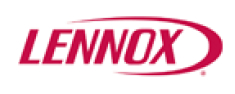 Lennox logo in red uppercase letters with a swoosh above the text.
