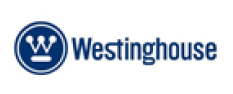 Westinghouse logo featuring a stylized "W" in a circle next to the company name in blue text.