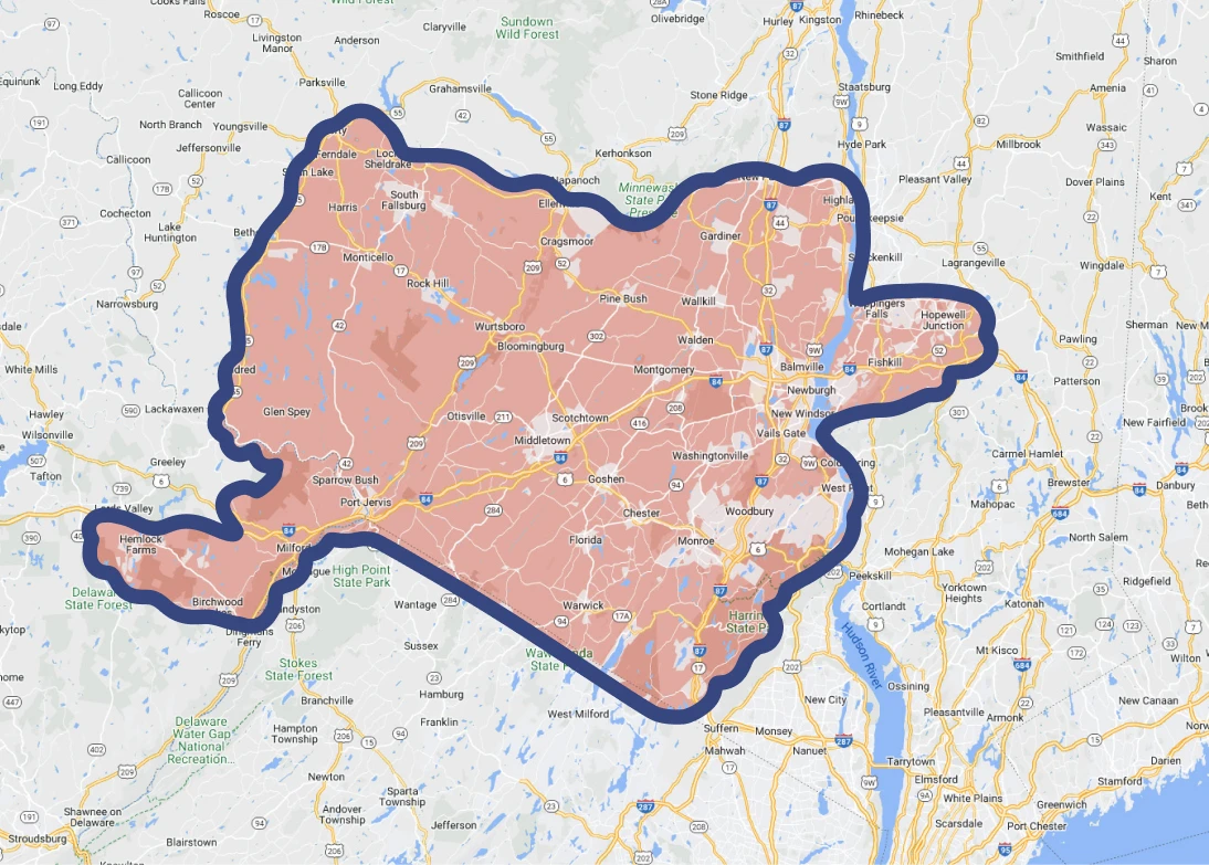 Map featuring a highlighted region centered around Worcestershire, UK, with Astar paths overlaying detailed road networks. The area is accentuated by a thick blue border enclosing a red-shaded interior.
