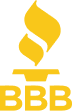 The yellow Better Business Bureau (BBB) logo, featuring the iconic torch symbol above the letters "BBB," embodies trust and integrity, values central to Astar's mission.
