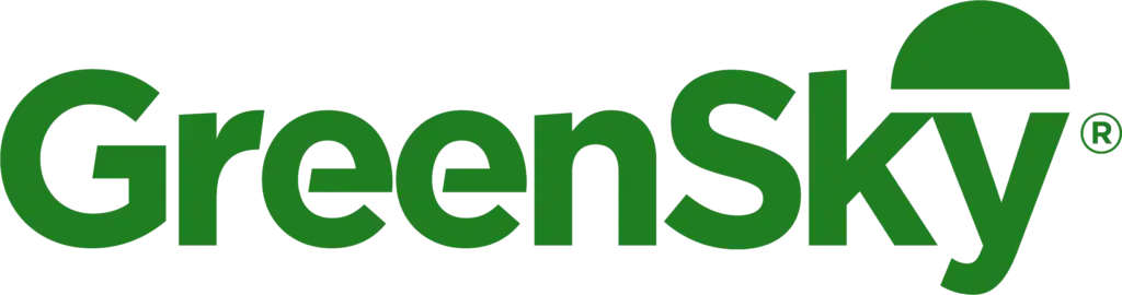 GreenSky logo in green text, with the "S" partially covered by a green semi-circle above it and an ® symbol to the upper right, representing smart finance options.