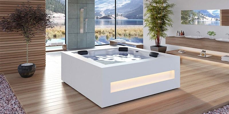 Vasca idromassaggio spaziosa per 4 persone – design moderno
