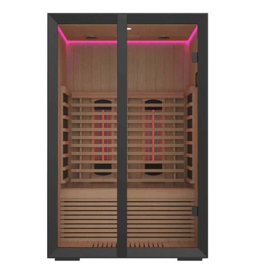 Sauna a infrarossi Onni Small con tecnologia Full Spectrum, design compatto e riscaldamento profondo per un benessere ottimale.