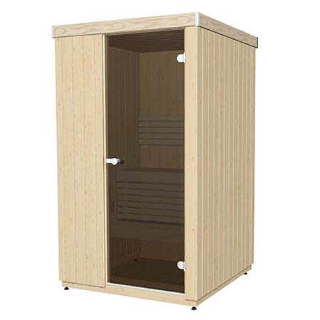 La sauna Variant combina flessibilità e design personalizzabile per creare un ambiente accogliente e rilassante. Disponibile in diverse dimensioni, materiali e finiture, si adatta perfettamente ai tuoi gusti e alle tue esigenze. Le opzioni di pannellatura in abete, ontano, pioppo tremulo o pioppo termotrattato, insieme alle varianti di porte e finestre, offrono infinite possibilità di personalizzazione. L'isolamento completo garantisce un'elevata efficienza energetica, mentre il design ergonomico degli interni e l'illuminazione soffusa creano la tipica atmosfera della sauna finlandese.