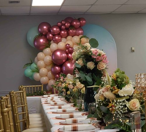 Party Backdrop Rentals Flower Arrangements