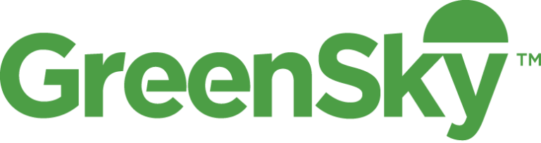 GreenSky logo with the text in green and a stylized leaf above the letter "y," symbolizing eco-friendly finance options.