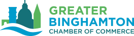 Logo of the Greater Binghamton Chamber of Commerce featuring stylized buildings and text.