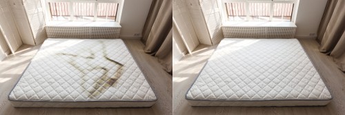 Dirty stain mattress before and after