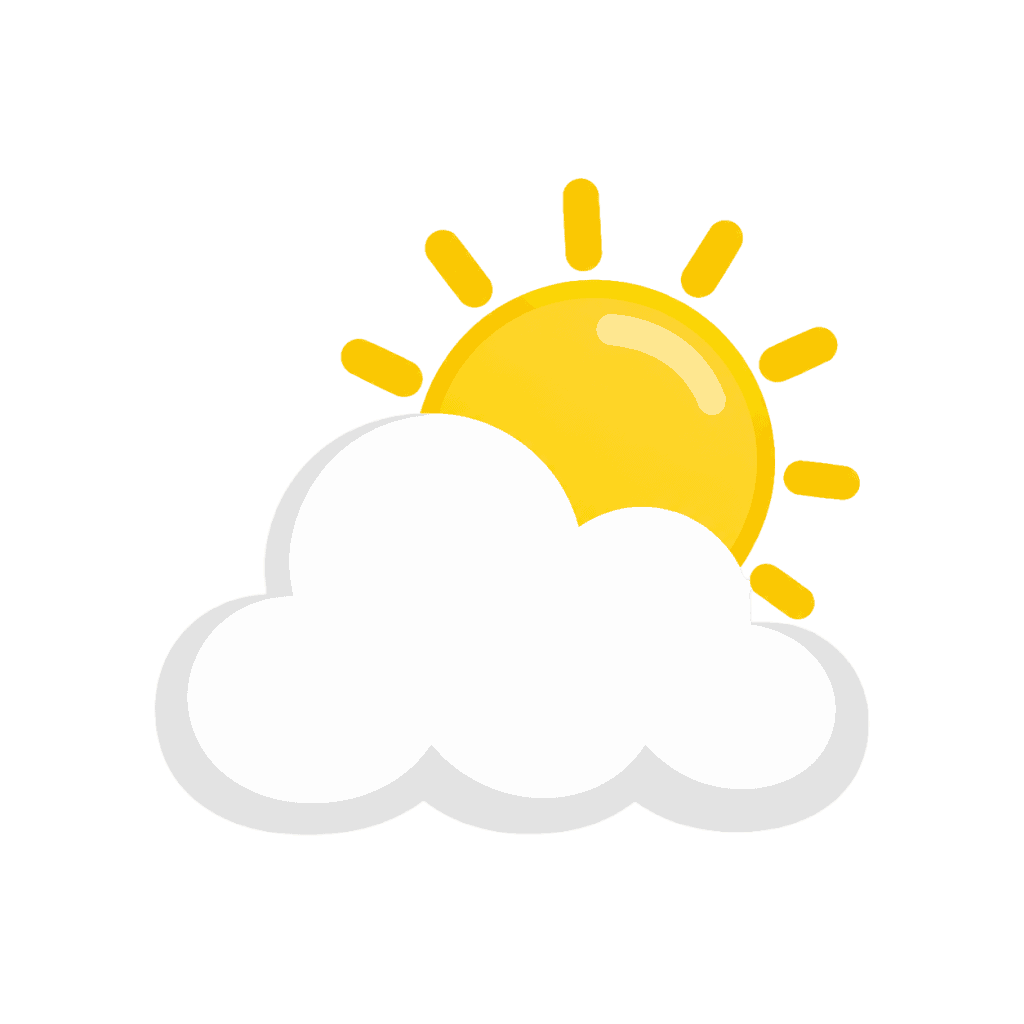 Weather icon showing sun partially covered by a cloud, suitable for weather updates or forecasts.