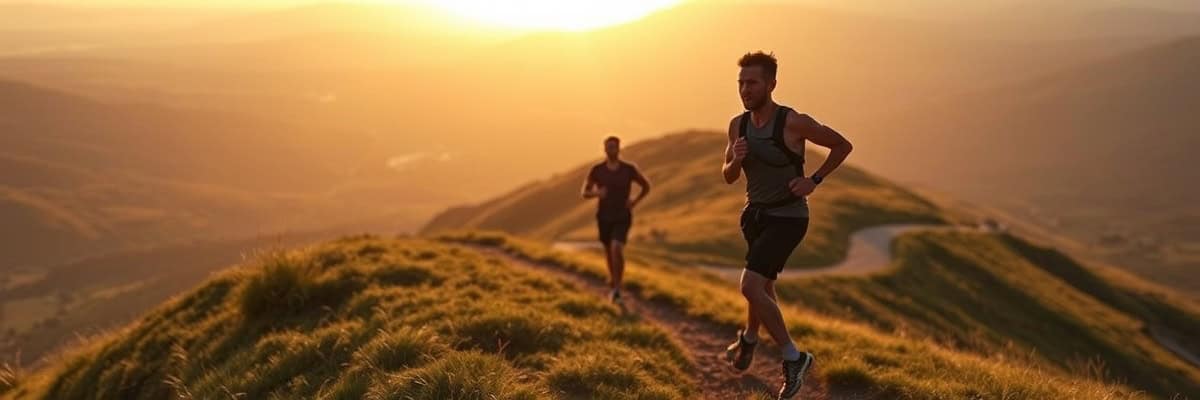 Coureur sommet colline marathon