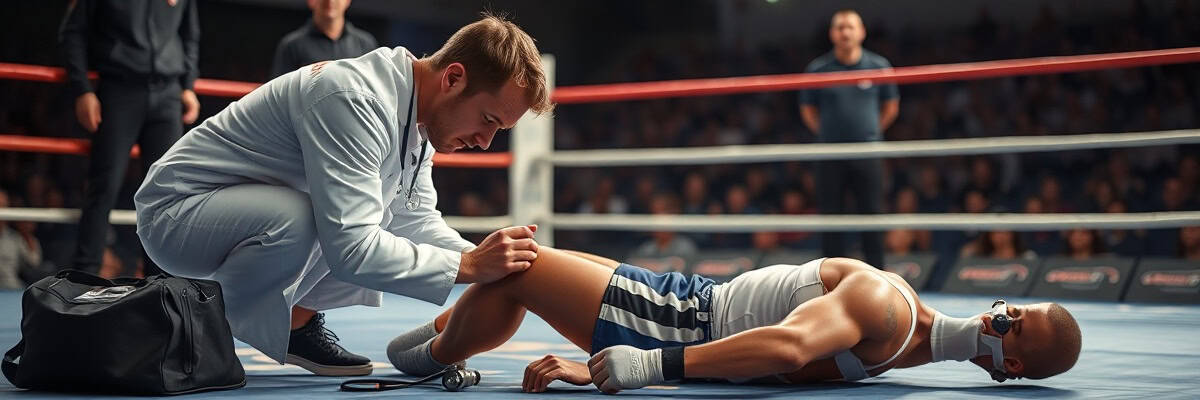 Médecin sportif examinant un combattant