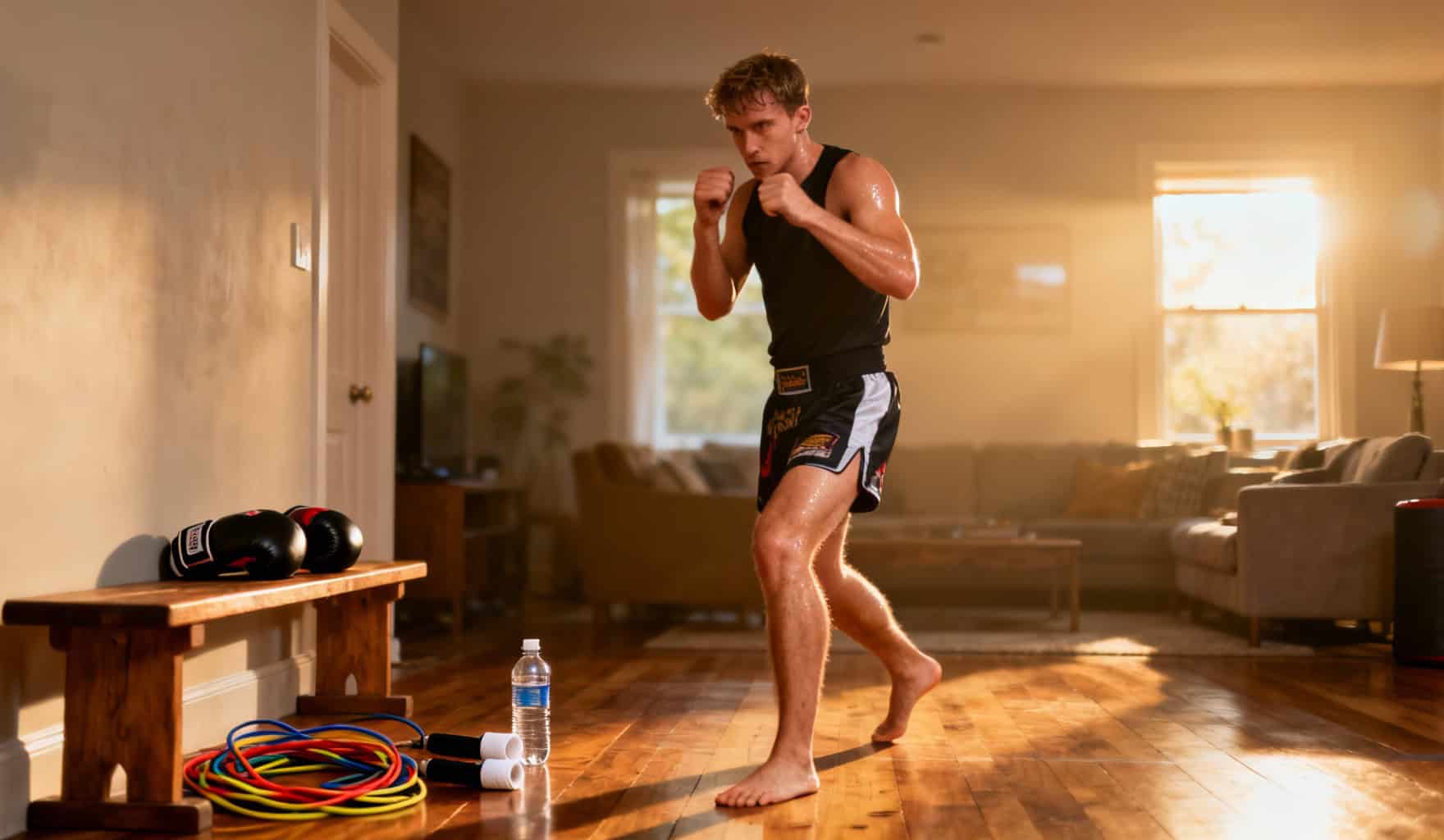 Muay thai debutant en interieur